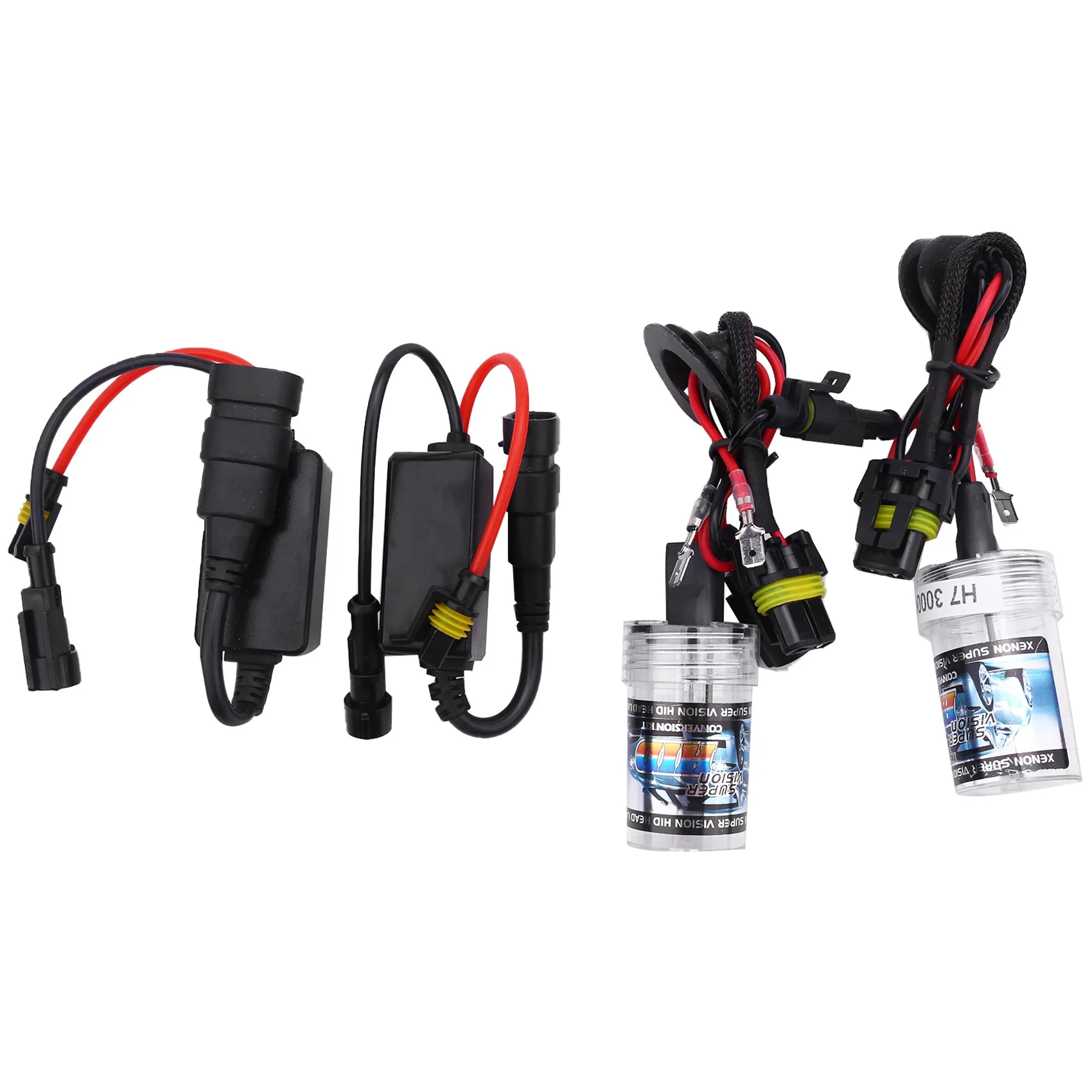 2Pcs Xenon Hid Headlight Hid Lamp Fog Light Car Bulbs All in One Mini Size Super Mini Xenon Light Set 3000K(H7)