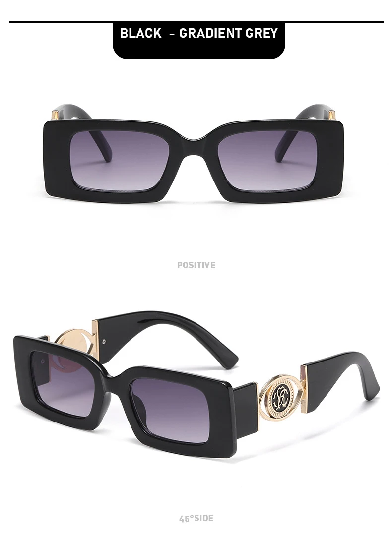 Neue Quadratische Kleine Rahmen Sonnenbrille Für Frauen Straße Fotografie Gläser Fashion Square Moderne Sonnenbrille JH3033 – Detail 9