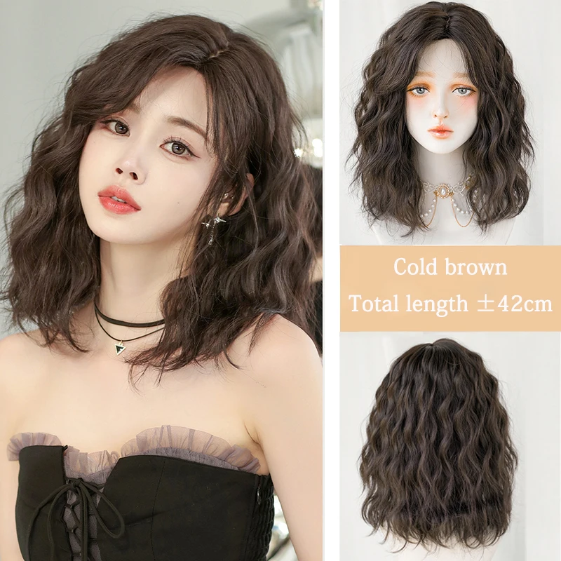 

16-Inch Short Curly Rose Intranet Fashionable Natural Synthetic Hair Is Suitable For Women'S Daily Party Halloween Lolita Wig