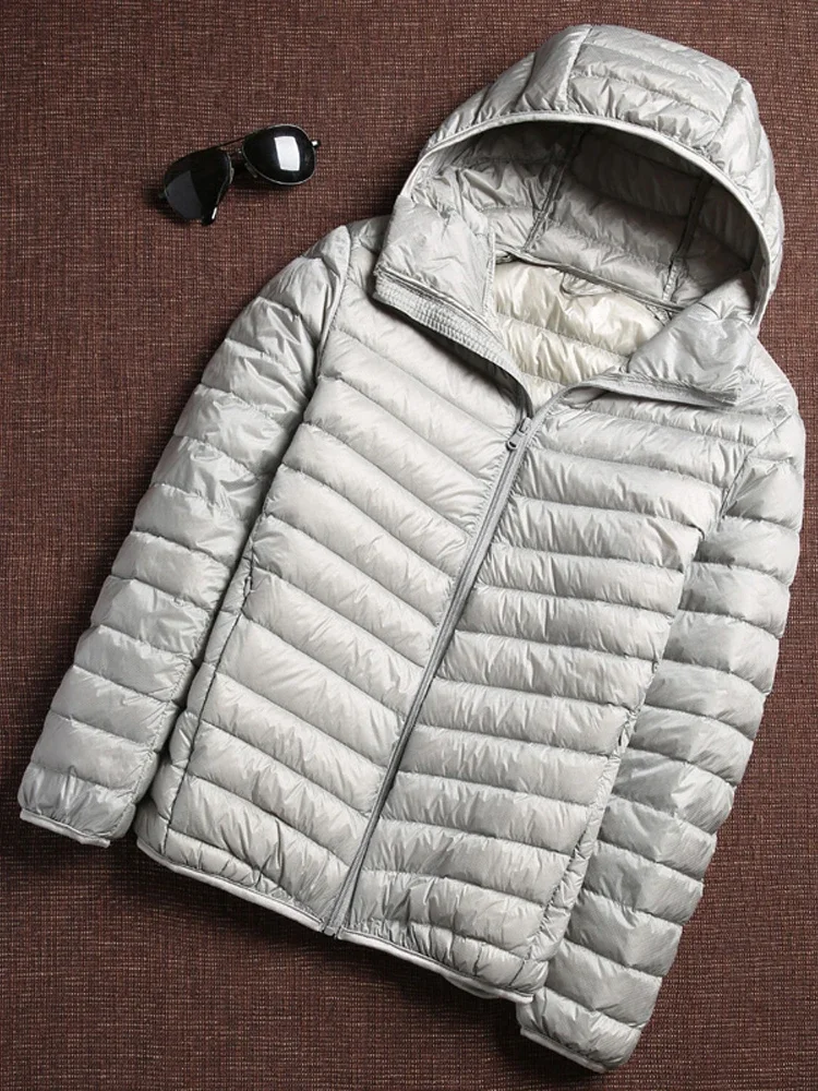 Lente Herfst Fashion Brand Ultra Light Duck Down Jacket Mens Koreaanse Streetwear Veren Jas Hooded Down Jacket Warm Mannen Kleding