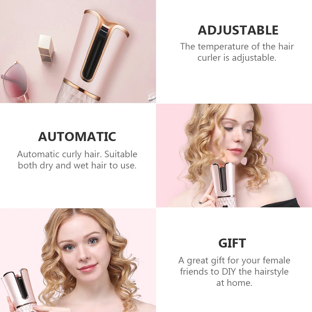 

1Pcs Automatic Hair Curler USB Rechargeable Cordless Curling Iron for Dry Wet Hair Styling Tool Sleek Shiny Hairstyle with