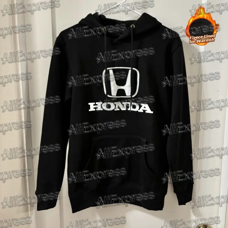 

Honda2025 Leisure and Fashion Spring and Autumn Men's Hoodie Long Sleeve Sportswear Motorcycle Outdoor 100% Cotton Velvet Hoodie