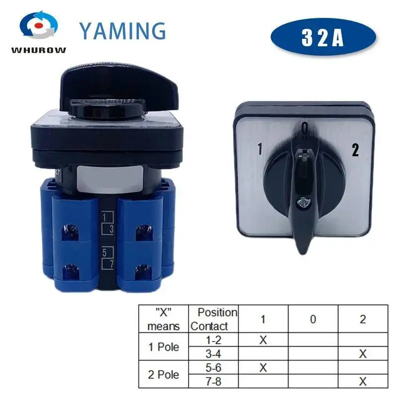 LW26-32F C02/1 السلطة قطع المحرك آلة أداة 32A الفضة الاتصال العالمي تحويل الروتاري كام التبديل