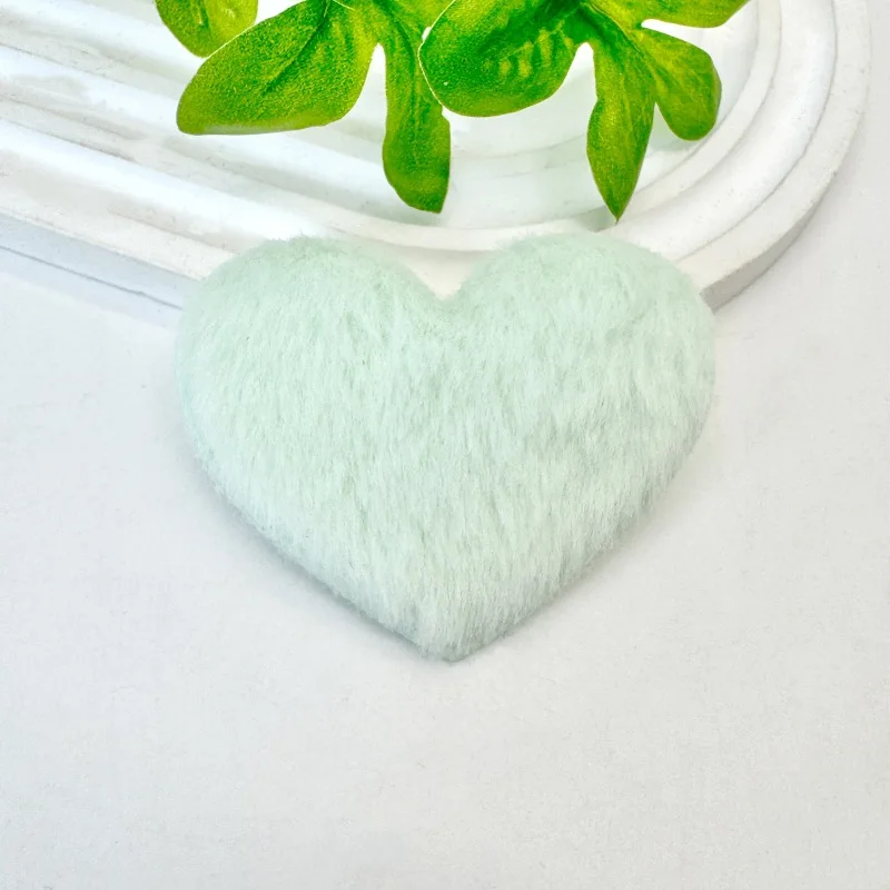 40 Stück 6x5CM Flauschige Filz-Herz-Applikationen, Polsterung für Haarspangen, Taschen, Hüte und Accessoires – Detail 4