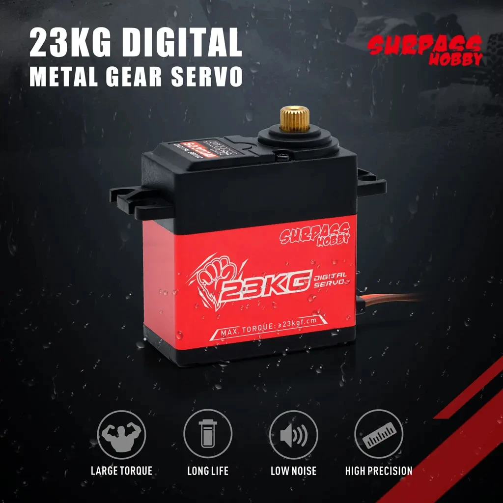 Servo étanche 16KG 23KG 24KG 25KG 30KG 70KG, engrenages métalliques en aluminium pour voiture Buggy bateau 1/12 1/10 1/8 1/7 1/5 RC