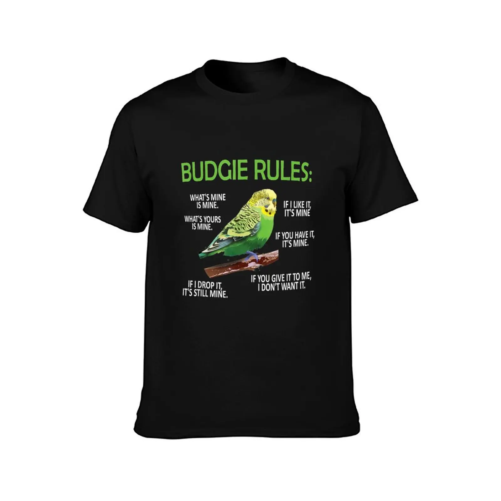 Budgie RulesBudgie Lover Parakeet Bird Budgerigar TShirt88 T-Shirt cotton tshirt 100% T-Shirt