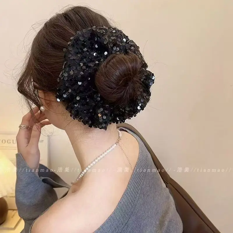 

Sequins Scrunchy Hair Tie for Women Advanced Spring Summer Hair Rope 2026 New Flower Hair Accessory Headwear Sturdy