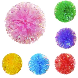Cheerleading Pom Poms Hand Finger Cheer Balls Pink and White Gold Silver Red Green Dance Pompoms Accessories for Women Girl Kids