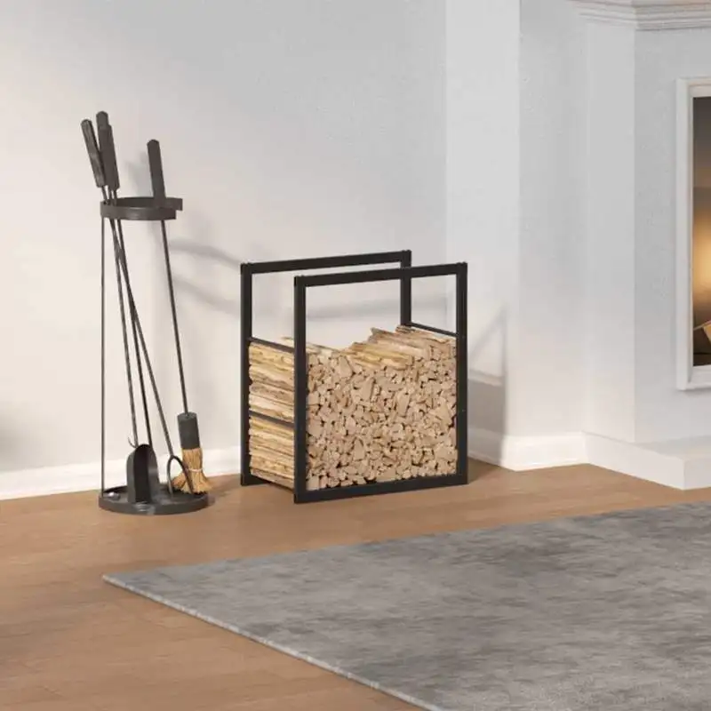 Support Organisateur de Bois en Acier avec Revêtement en Poudre 55 x 30 x 61 cm, Structure Robuste et Stable, Meilleure Circulation d'Air, Stockage surélevé, Design Polyvalent Horizontal et Vertical