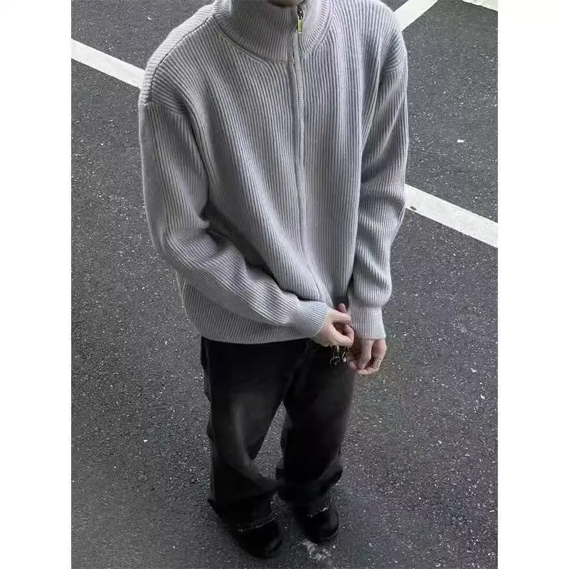 

Высококачественный вязаный кардиган для глаз, мужской кардиган ранней осени Faion Cleanfit Haome, элитный топ с воротником-стойкой