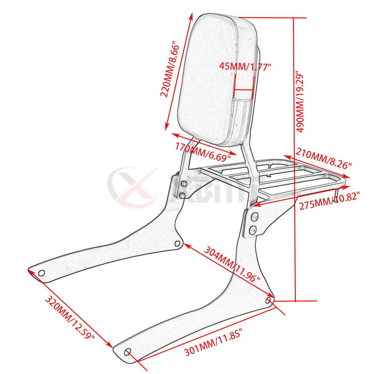 Motorcycle Backrest Sissy Bar Luggage Rack For Suzuki Boulevard C90 2005-2009 Intruder VL1500 1998 1999 2000 2001 2002 2003 2004