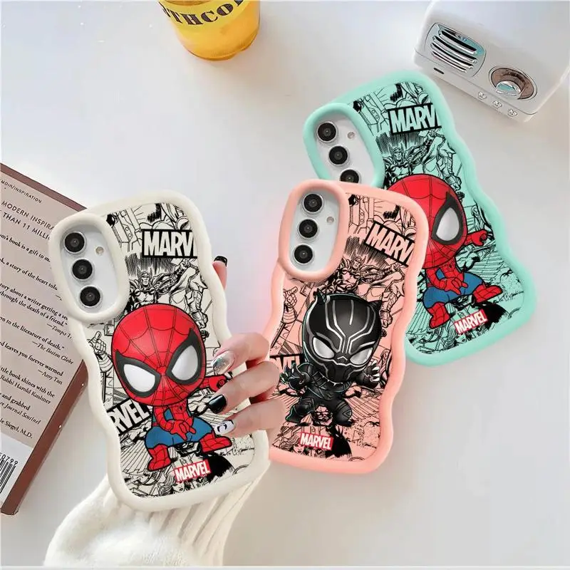 Cartoon Marvel Sqiderman Case for Samsung Galaxy A21s A51 A50 A15 A14 A13 A11 A02s A05s A04 A03 A12 A50s A20s A30 TPU Capa