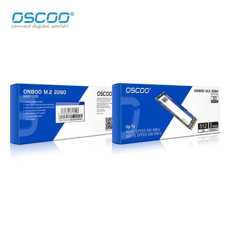 OSCOO SSD M.2 SATA3 2280 Внутренний жесткий диск 128 ГБ 256 ГБ 512 ГБ M2 NGFF SSD Жесткий диск Внутренний твердотельный накопитель для ноутбука