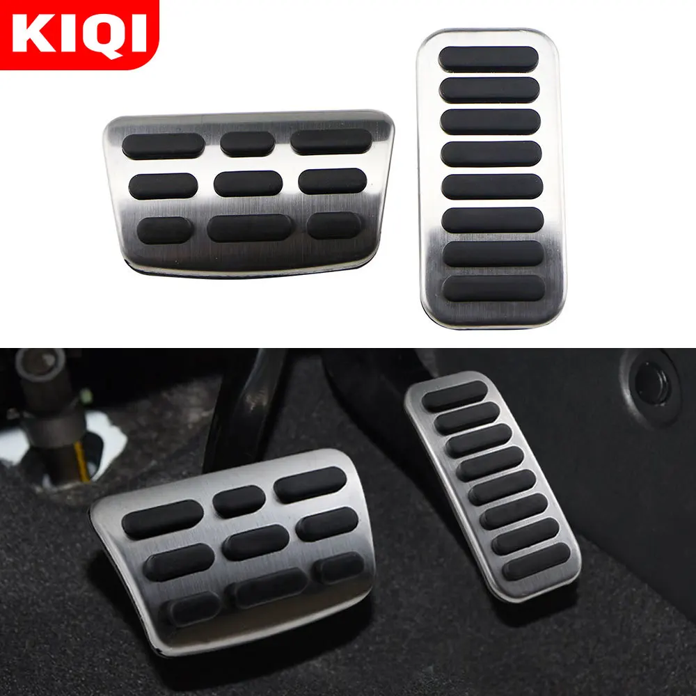 KIQI Stainless Steel Gas Fuel Brake Pedal Pads Cover AT MT for Hyundai Elantra I30 Kona 2017-2021 for Kia Forte 2018-2021 Ceed