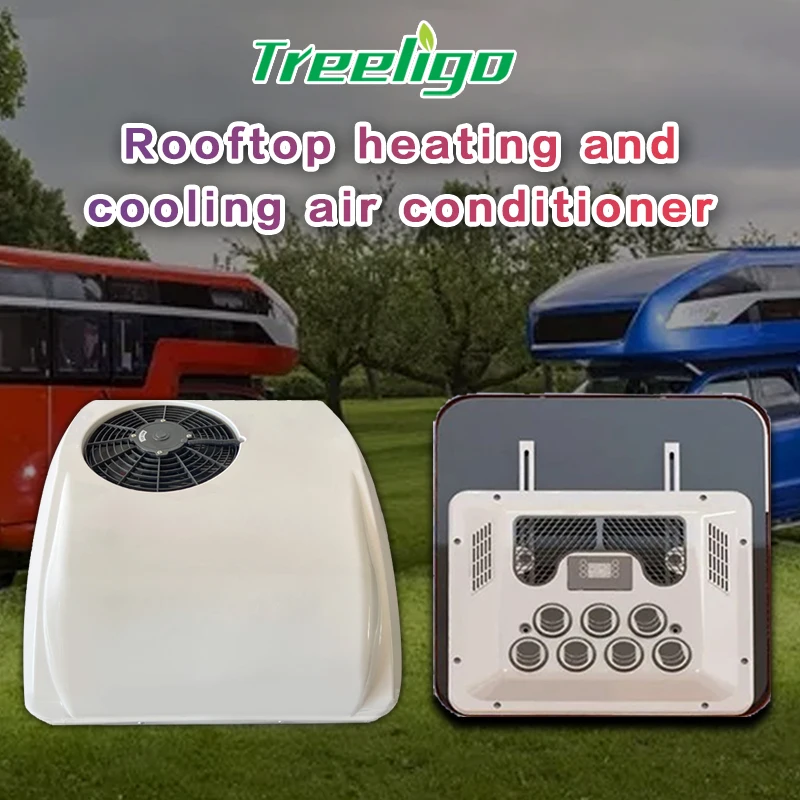 

Treeligo Electric RV 12V or 24V Heat&Cool roof Air Conditioner RV Rooftop Car Parking ac for Truck Camper Van Caravan Motorhome