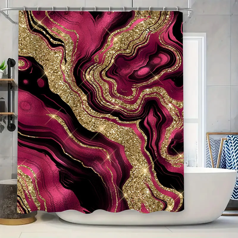 

Роскошная занавеска для душа в ванной комнате с цветочным узором, красный, серебристый, с принтом, водонепроницаемый декор для домашнего использования, размер 69 x 70 дюймов (175x180 см