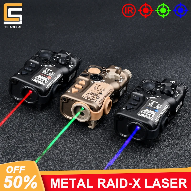 All Metal RAID-X Tactical Laser WADSN Airsoft Red Green Blue Dot IR Strobe Laser Hunting Weapon Light Fit 20mm Picatinny Rail