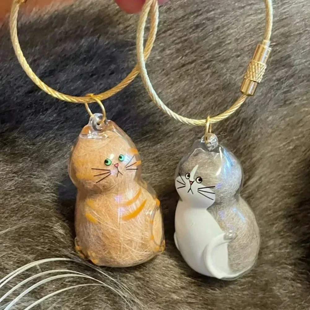 

Cute Cat Fur Storage Pendant Creative and Stylish Keychain Portable Souvenirs Small Ornaments Men'S and Women'S Birthday Gifts