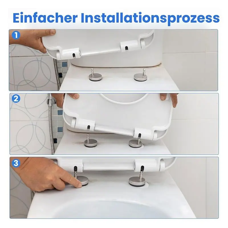 FYBL-Toilet Seat Attachment From The Top - Stainless Steel Mounting Screws For Easy Installation