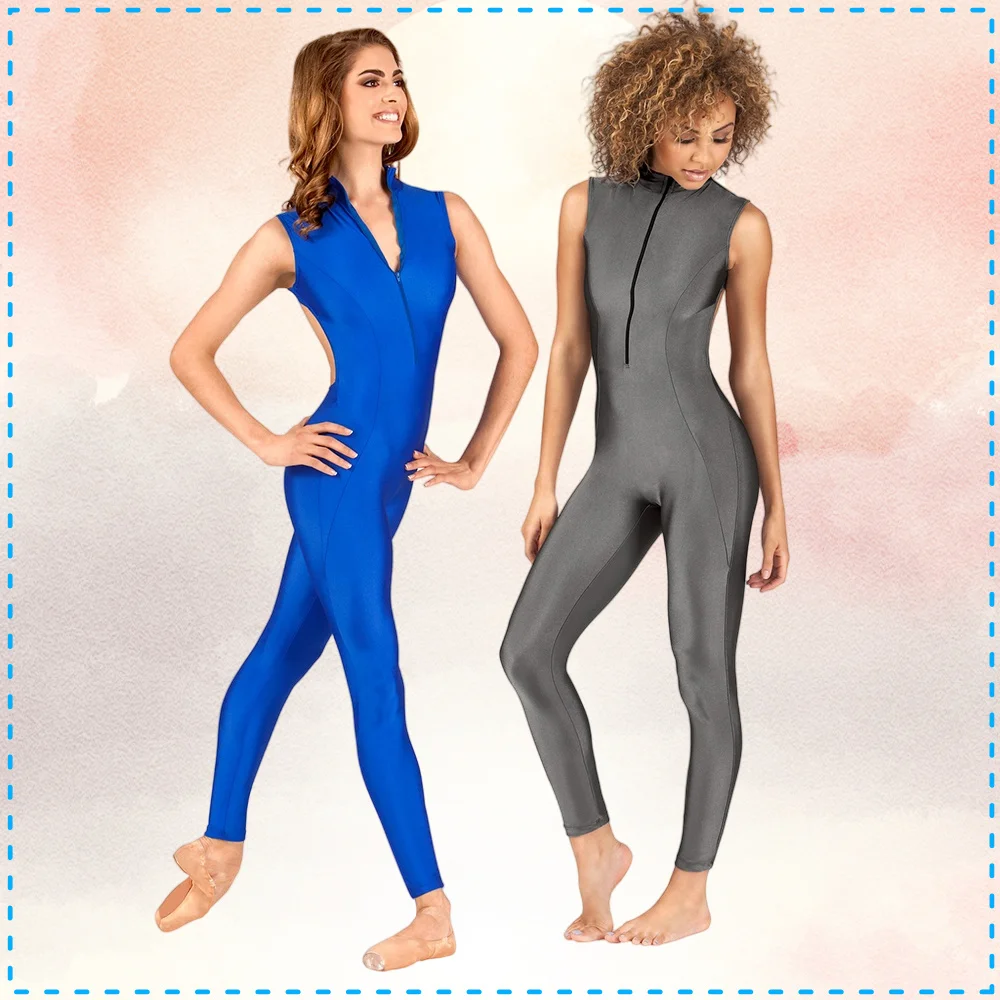 

Backless Unitards Spandex Ballet Dance Wear Costume for Adult Catsuit Sleeveless Bodysuit Gymnastic One Piece Full Body Jumpsuit