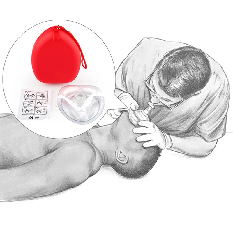 1Pc Artificial Respiration One-Way Breathing Valve Mask First Aid CPR Training Breathing Mask Protect Rescuers Mask Accessories