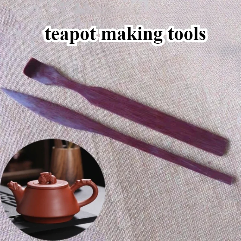 Pottery Purple Clay Teapot Making Tools Bakelite Wood Slat Bamboo Knife Pickpocket DIY Ceramic Teapot Making Auxiliary Tools