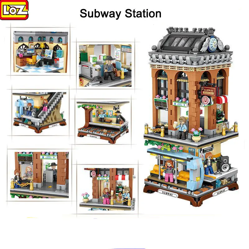 1753PCS LOZ Building Block Originality MINI Subway Station Assembly Street View Model Decoration Game Children\'s Toys Girl Gift