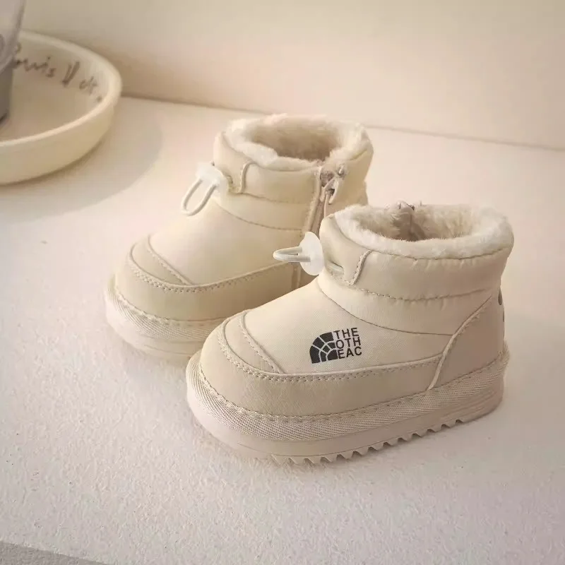 Comfortable Girls Warm Waterproof Warm Plush Shoes Children's Snow Boots Winter Boys Plush Thicken Platform Cotton Shoes