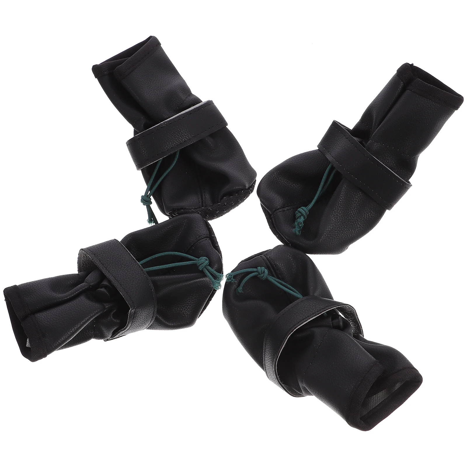 

4 Pcs Durable Dog Boots Anti-slip Shoes Black Booties for Dogs Paws Outdoor Walking Pet Supplies Soft Sole Dog