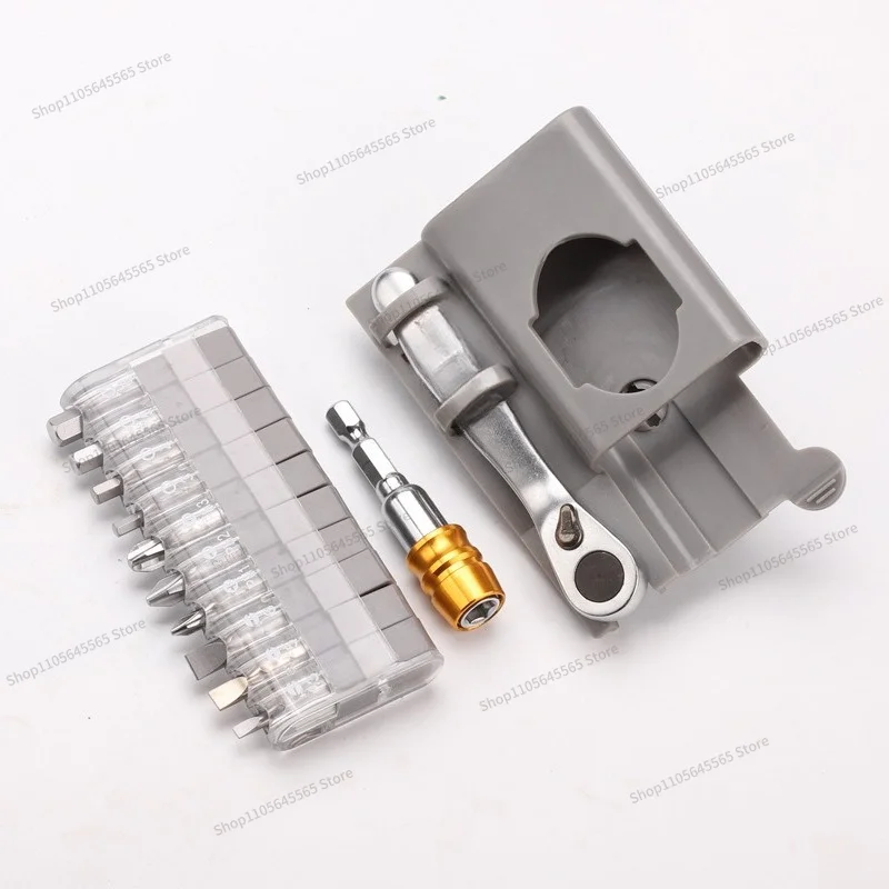Tool Screwdriver Set, 10 Batches, Short Handle, 90 Degree Right Angle, Positive and Negative Ratchet Wrench Combination FO-9212A
