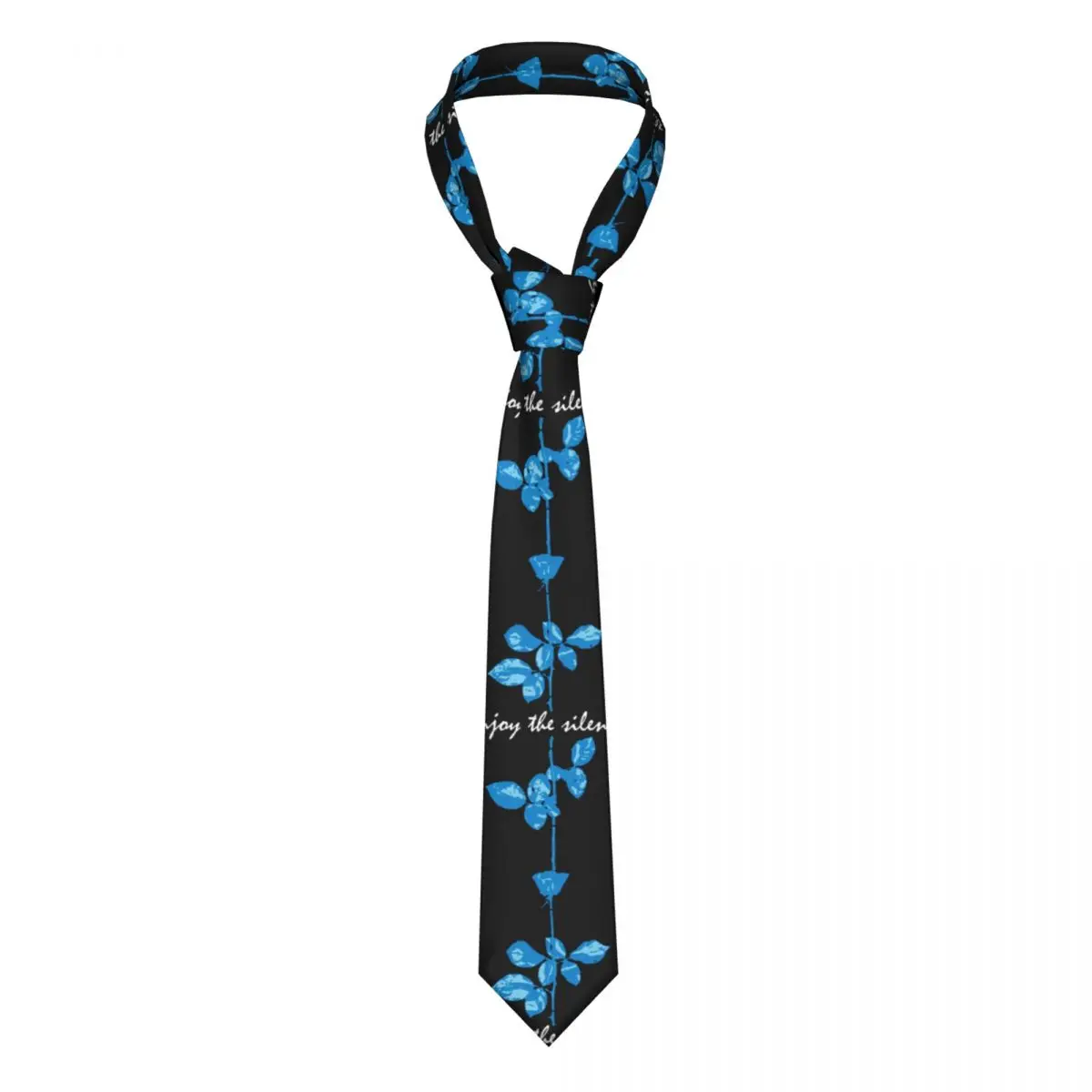 Classic Depeche Cool Mode Blue Necktie for Men Customized Silk Electronic Music Wedding Neck Ties