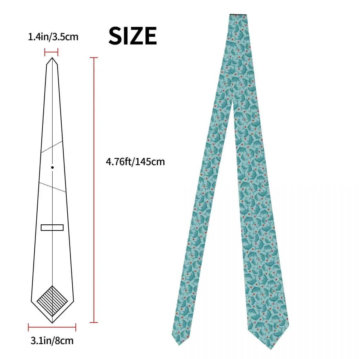 Tie For Men Formal Skinny Neckties Classic Men's Shark With Starfish Wedding  Gentleman Narrow