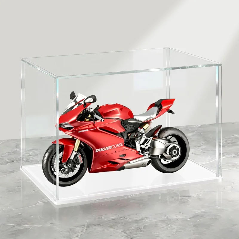 

Акриловая витрина, 6x4x4 дюйма, 15x10x10 см, пылезащитный бокс с белой и черной подставкой для фигурок, LEGO и моделей