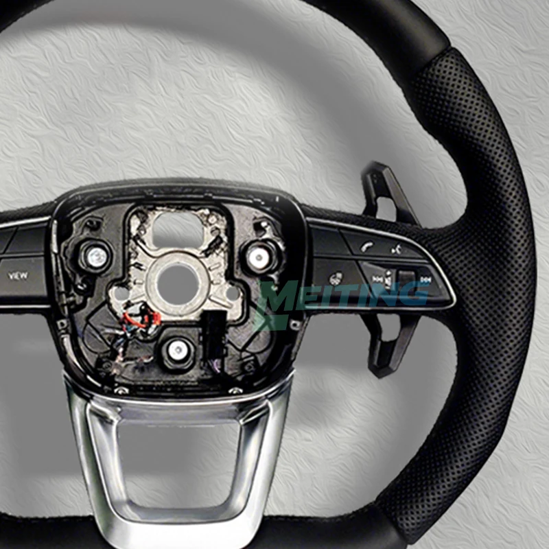 leather material of the steering wheel assembly with multifunctional buttons and paddles version for Audi Q5 FY Q7 4M Q8