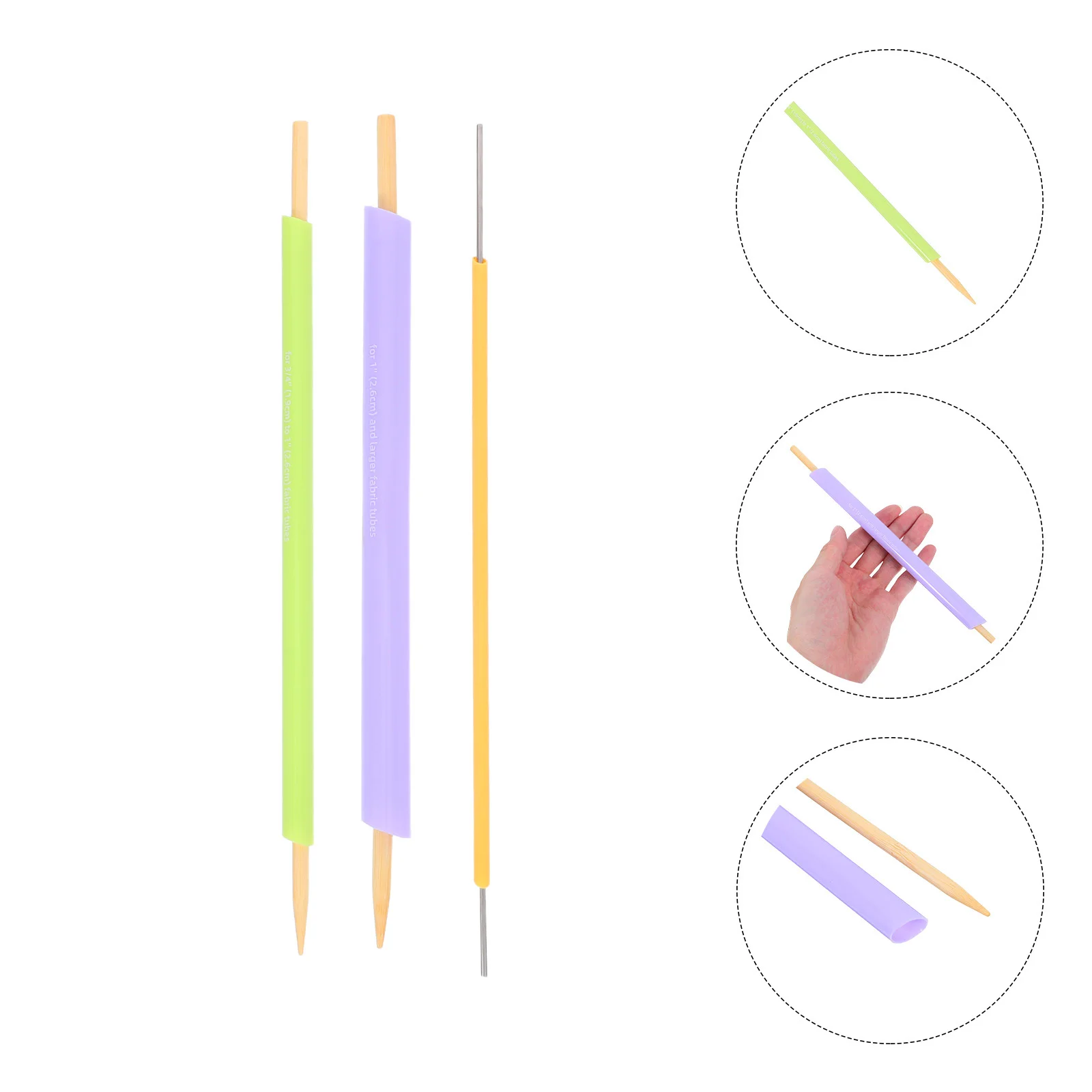 

6pcs Quick Turn Fabric Tube Turners For Sewing Fast Fabric Turning Tool With Precision Alignment, Portable Lightweight Design,