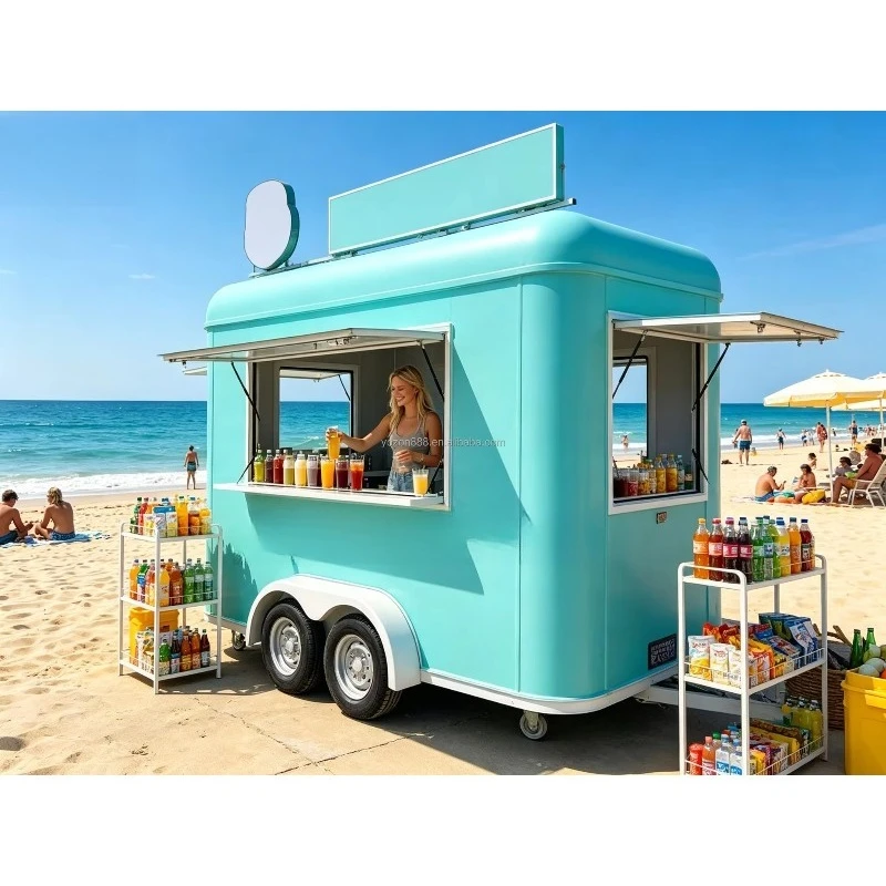 Mobile Food Trailer Custom Street Food Cart Fast Food Concession Trailer for Apartment Home Office Villa Use Modern Design