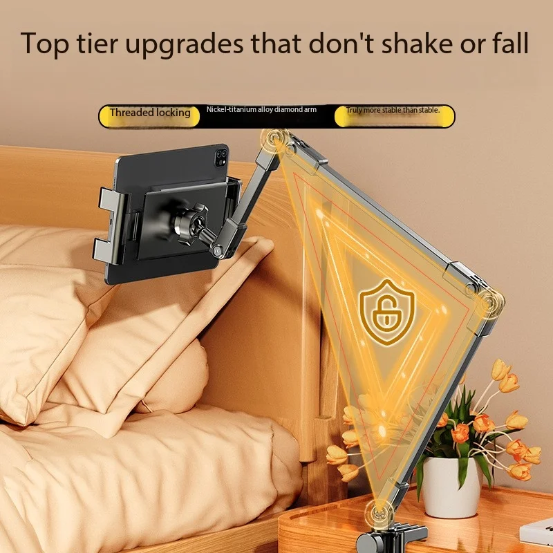 Aluminum Alloy Articulated Long Arm Lying On Bed Tablet Holder Adjustable Foldable Stand Lazy Bracket For iPad Mini Xiaomi
