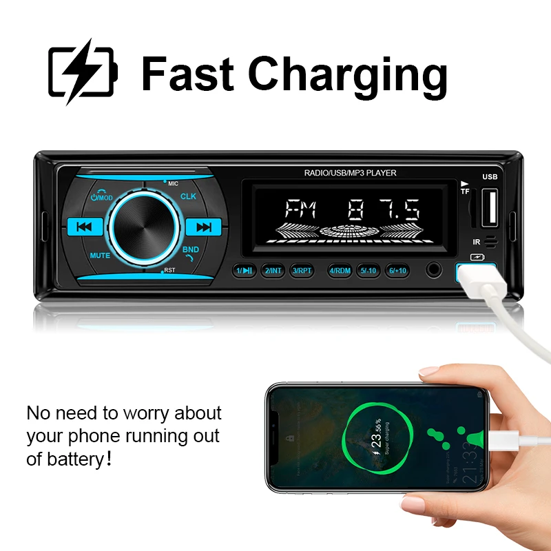 1din راديو السيارة ستيريو الوسائط المتعددة مشغل MP3 ستيريو للسيارة العالمي مع بلوتوث FM 12 فولت ISO الطاقة 60 واط Aux المدخلات USB