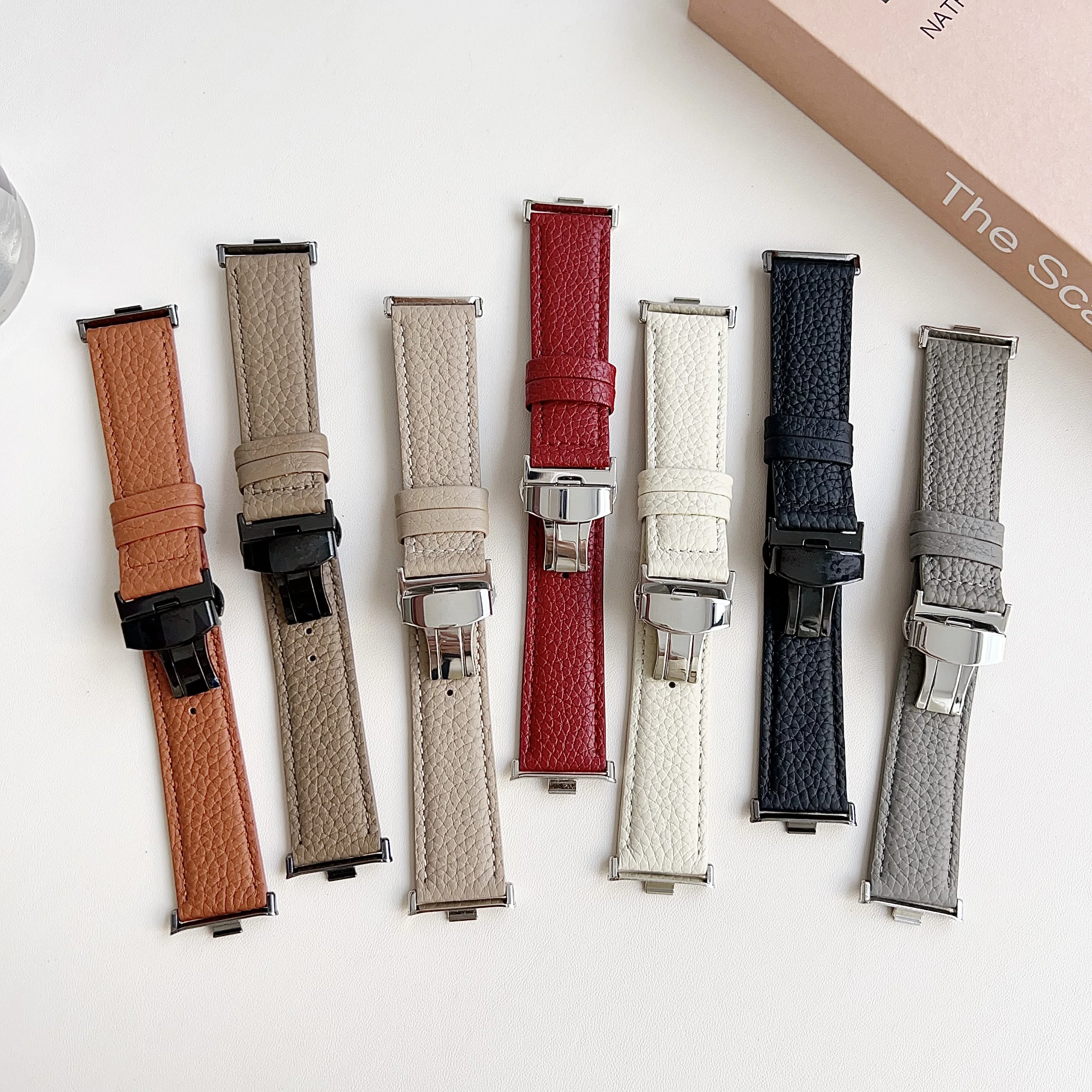 Normale Lychee Print Uhr mit Schleife Schnalle Armband für Redmi Watch 4 für Xiaomi Band8 Pro