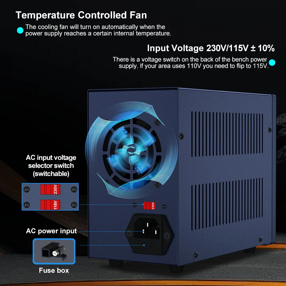 Laboratory power supply 32V 10A adjustable DC power supply with three sets of data storage With USB and Type-C fast charging