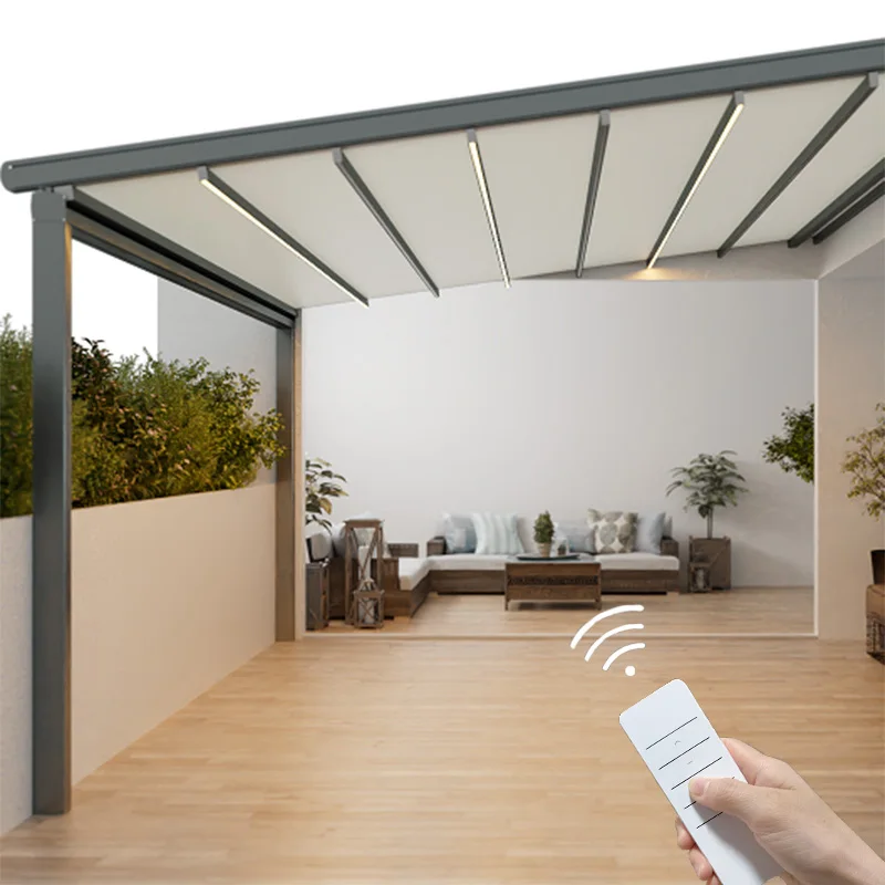 

Outdoor Folding Retractable Waterproof Garden Roof Aluminium 3X3 Gazebo Tonnelles Canopy Tents Pavilion Awning Marquee Pergola