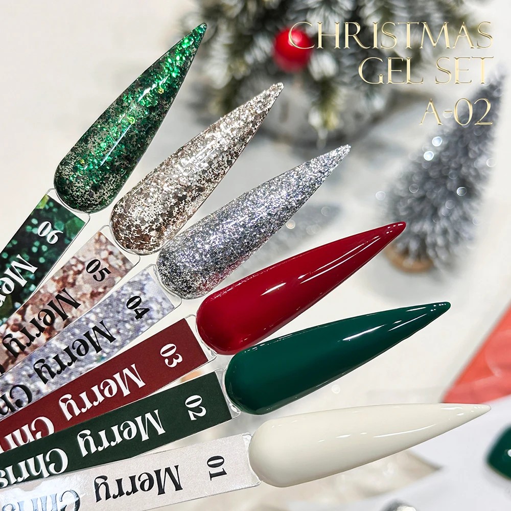 Vendeeni 6 Farben/Set Weihnachts-Gel-Nagellack TPO HEMA-FREI Eisblau Rot Grün UV LED Soak-Off Gel-Lack mit Display – Detail 20