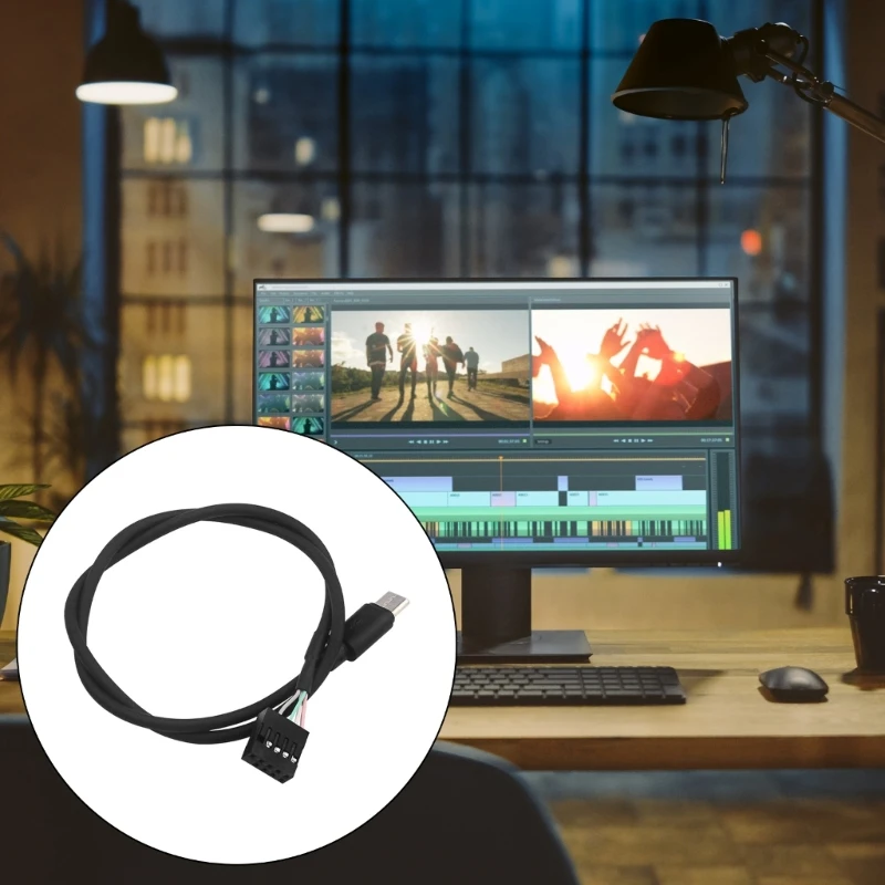 كابل محولات اللوحات الأم للكمبيوتر الشخصي 9Pin إلى USB C لتوصيل الشاشة الثانوية