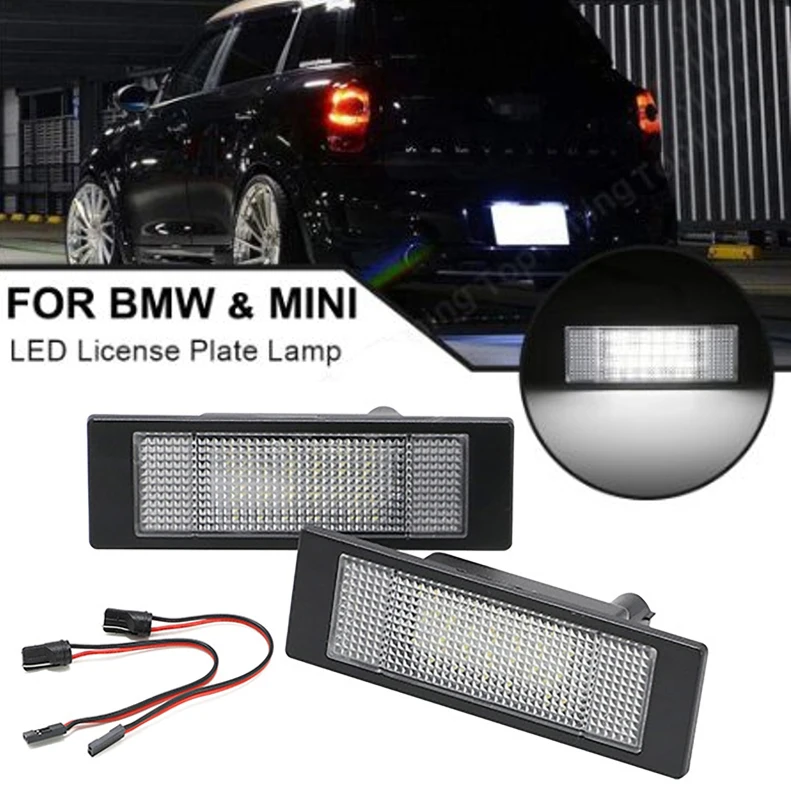 2pcs Car LED License Plate Lights for Mini Cooper R55 R60 R61 for BMW E63/E63N/E64/E64N