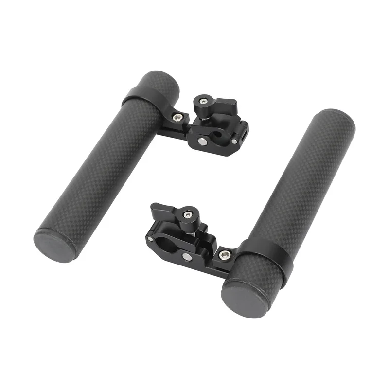 Suitable For 15mm Rod Clamp Side Handle Grip, Carbon Fiber Handgrip for Camera Monitor Cage, 1 Pair