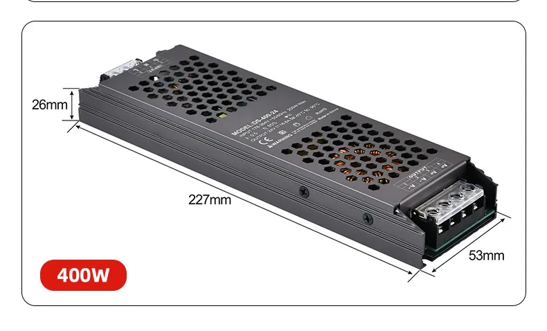 New H Series Long LED Light Box Power Supply 12V 24V Adapter Constant Voltage Switch Power Driver for Light Sign LED Strip