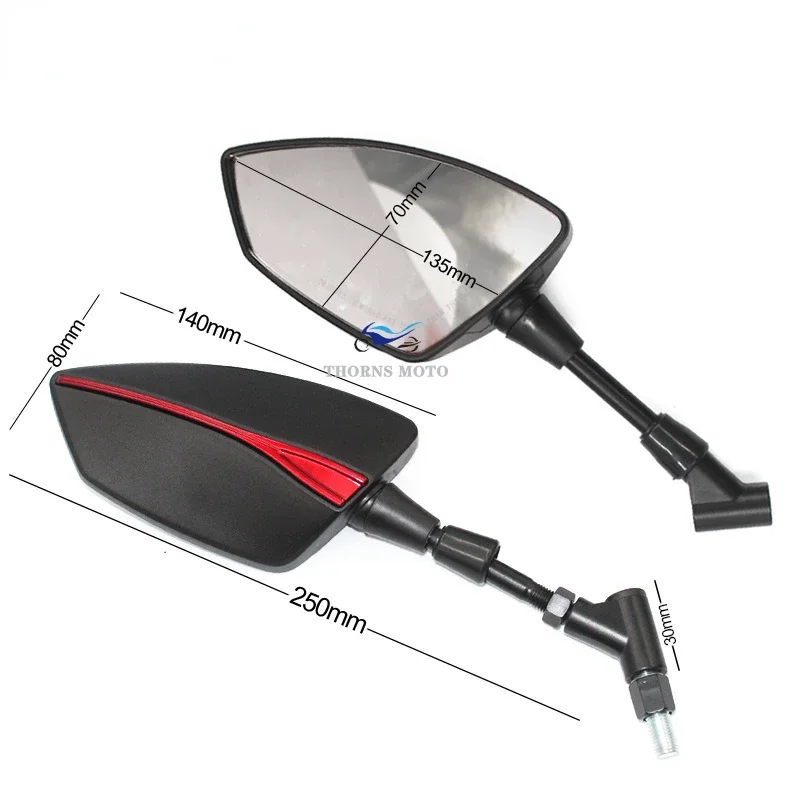 For KAWASAKI ER6N ER6F ER-6N ER-6F High Quality Motorcycle Adjustable Side Mirrors, Left Right Rearview Mirrors Universal 8/10mm