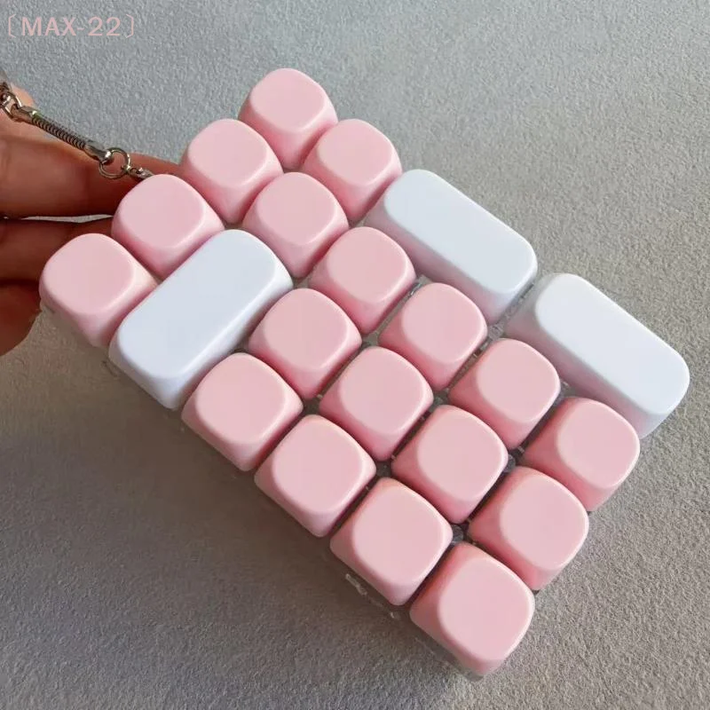 New Plastic Fidget Keychain Toy 9-key 24-key Colorful Finger Button Toys Stress Relief Funny Keyboard Key Chain for Adults Kid