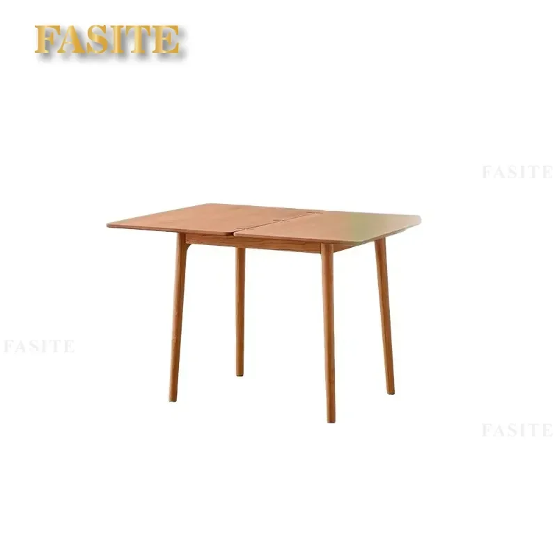For Solid Wood Folding Dining Table Nordic Style Square Cherry Wood Small Space Japanese Home Furniture Compact Design