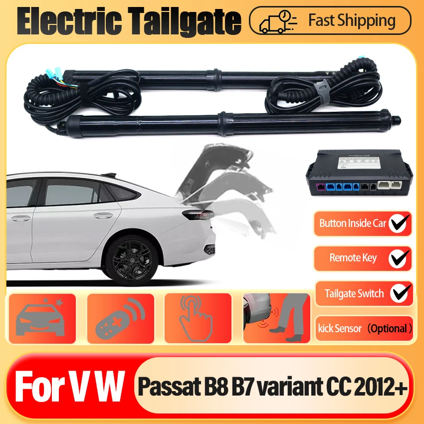 Für VW Passat B8 B7 Variant CC 2012+ Automatische Heckklappe Elektrische Heckklappenöffnung Power Tow Bar Kofferraum-Installations-Update-Kit Elektromotor für Kofferraum